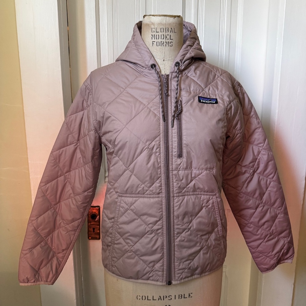 Patagonia Women's Diamond Quilted Bomber Hoody Stingray Mauve Size XS